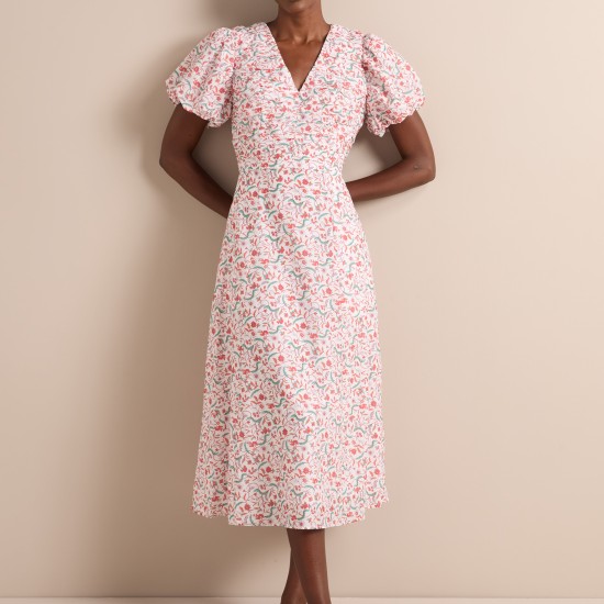 Elisa Silk Blend Midi Dress - ...