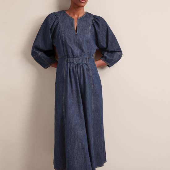 Jude Denim Maxi Dress - Dark B...