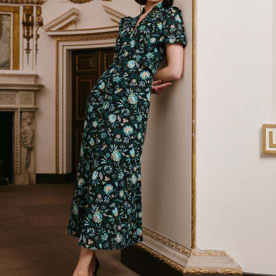 Liliana Cotton Blend Maxi Dres...