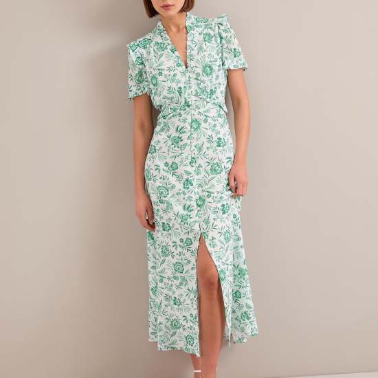 Liliana Cotton Blend Maxi Dres...